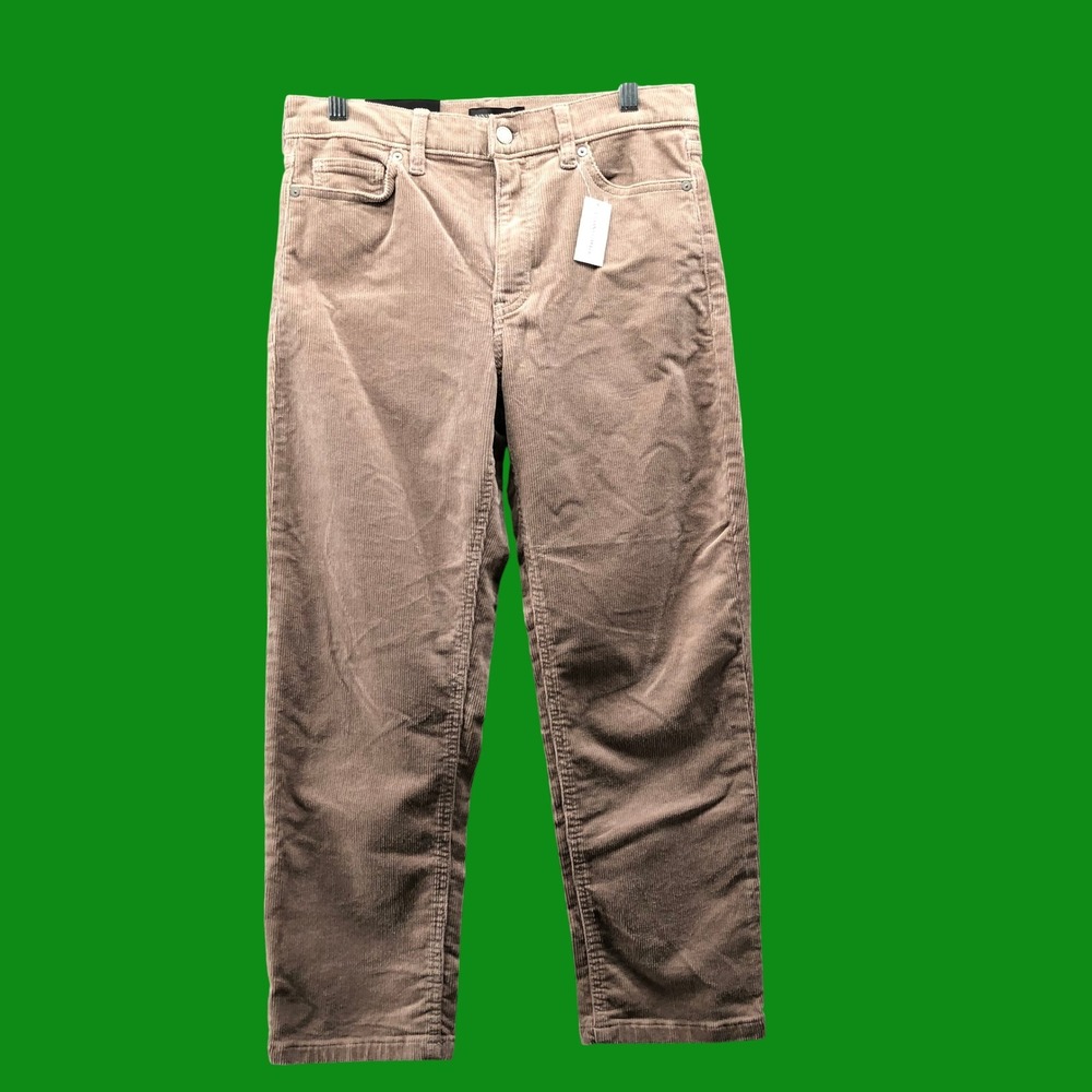 NWT Banana Republic High Rise Straight Ankle Corduroy Pants Womens 27P Tan Beige